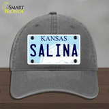 Salina Kansas Novelty License Plate Hat Unconstructed Cotton / Charcoal