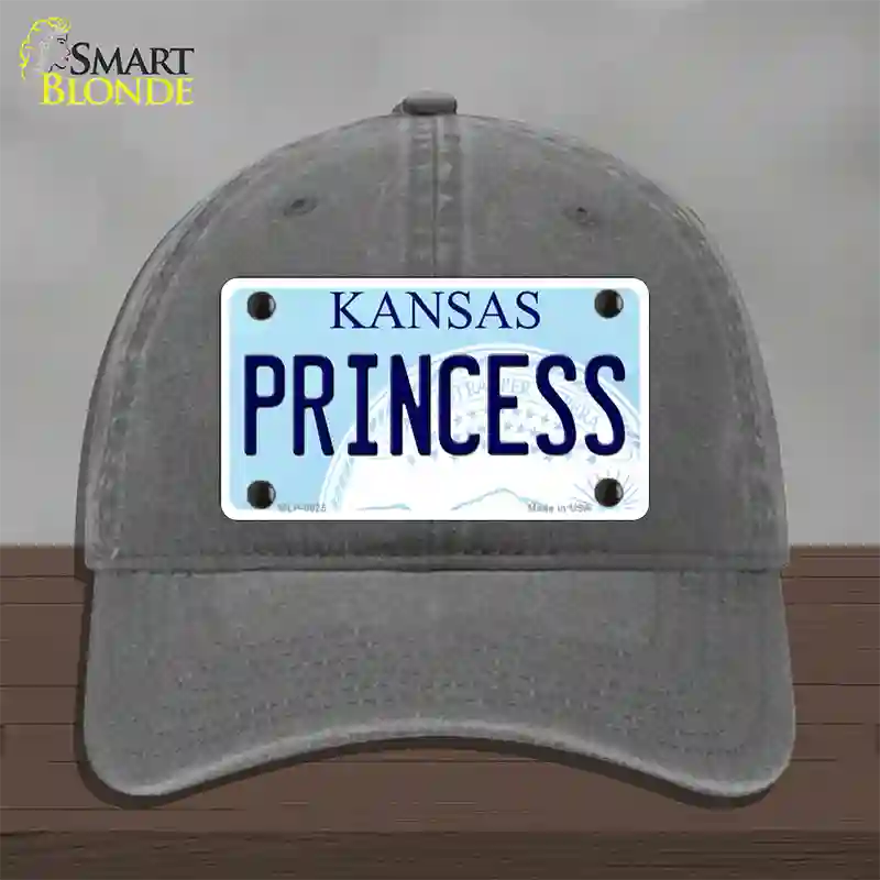 Princess Kansas Novelty License Plate Hat Unconstructed Cotton / Charcoal