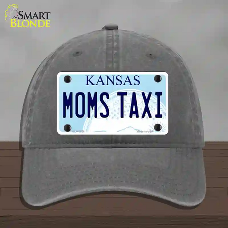 Moms Taxi Kansas Novelty License Plate Hat Unconstructed Cotton / Charcoal