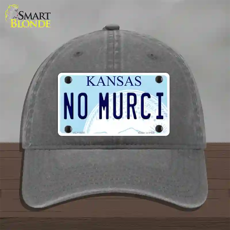 No Murci Kansas Novelty License Plate Hat Unconstructed Cotton / Charcoal