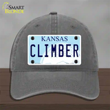 Climber Kansas Novelty License Plate Hat Unconstructed Cotton / Charcoal