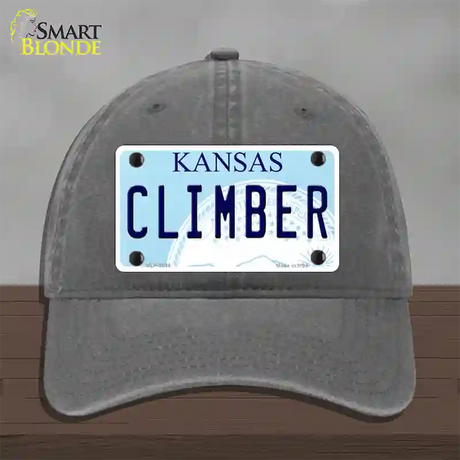 Climber Kansas Novelty License Plate Hat Unconstructed Cotton / Charcoal