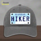 Hiker Kansas Novelty License Plate Hat Unconstructed Cotton / Charcoal