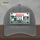 Best Mom Louisiana Novelty License Plate Hat Unconstructed Cotton / Charcoal