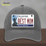 Best Mom Oklahoma Novelty License Plate Hat Unconstructed Cotton / Charcoal