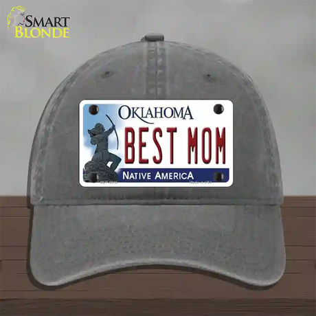 Best Mom Oklahoma Novelty License Plate Hat Unconstructed Cotton / Charcoal