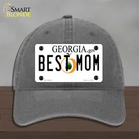 Best Mom Georgia Novelty License Plate Hat Unconstructed Cotton / Charcoal