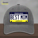 Best Mom Pennsylvania State Novelty License Plate Hat Unconstructed Cotton / Charcoal