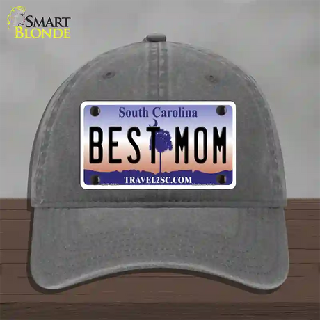 Best Mom South Carolina Novelty License Plate Hat Unconstructed Cotton / Charcoal