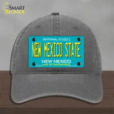 New Mexico State Teal Novelty License Plate Hat Unconstructed Cotton / Charcoal