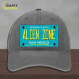 Alien Zone New Mexico State Novelty License Plate Hat Unconstructed Cotton / Charcoal