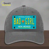 Bad Girl New Mexico Novelty License Plate Hat Unconstructed Cotton / Charcoal