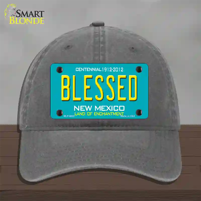 Blessed New Mexico Novelty License Plate Hat Unconstructed Cotton / Charcoal