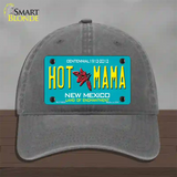 Hot Mama New Mexico Novelty License Plate Hat Unconstructed Cotton / Charcoal