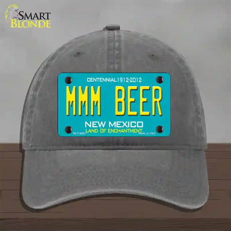 MMM Beer New Mexico Novelty License Plate Hat Unconstructed Cotton / Charcoal