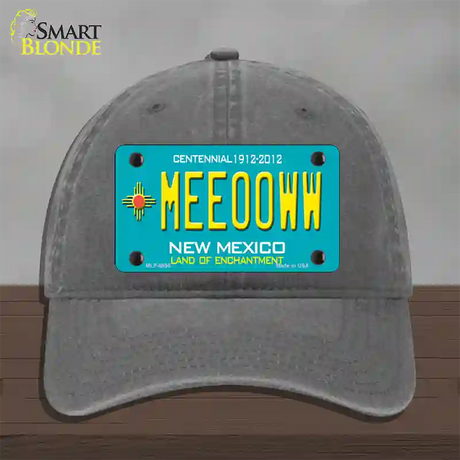 Meeooww New Mexico Novelty License Plate Hat Unconstructed Cotton / Charcoal