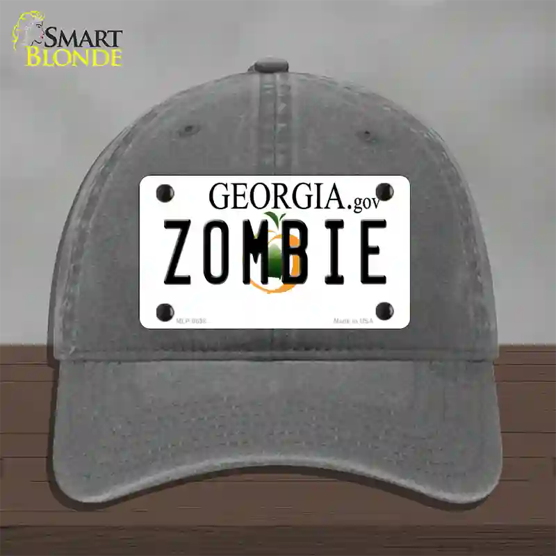 Zombie Georgia Novelty License Plate Hat Unconstructed Cotton / Charcoal