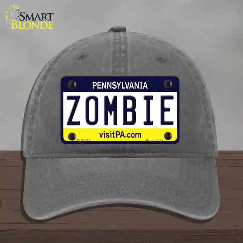 Zombie Pennsylvania State Novelty License Plate Hat Unconstructed Cotton / Charcoal