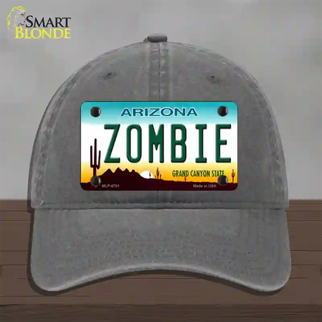 Zombie Arizona Novelty License Plate Hat Unconstructed Cotton / Charcoal