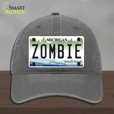 Zombie Michigan Novelty License Plate Hat Unconstructed Cotton / Charcoal