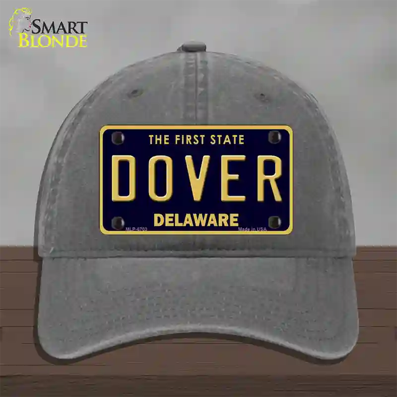 Dover Delaware Novelty License Plate Hat Unconstructed Cotton / Charcoal