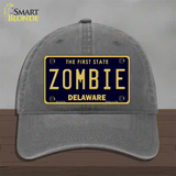 Zombie Delaware Novelty License Plate Hat Unconstructed Cotton / Charcoal