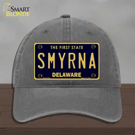 Smyrna Delaware Novelty License Plate Hat Unconstructed Cotton / Charcoal