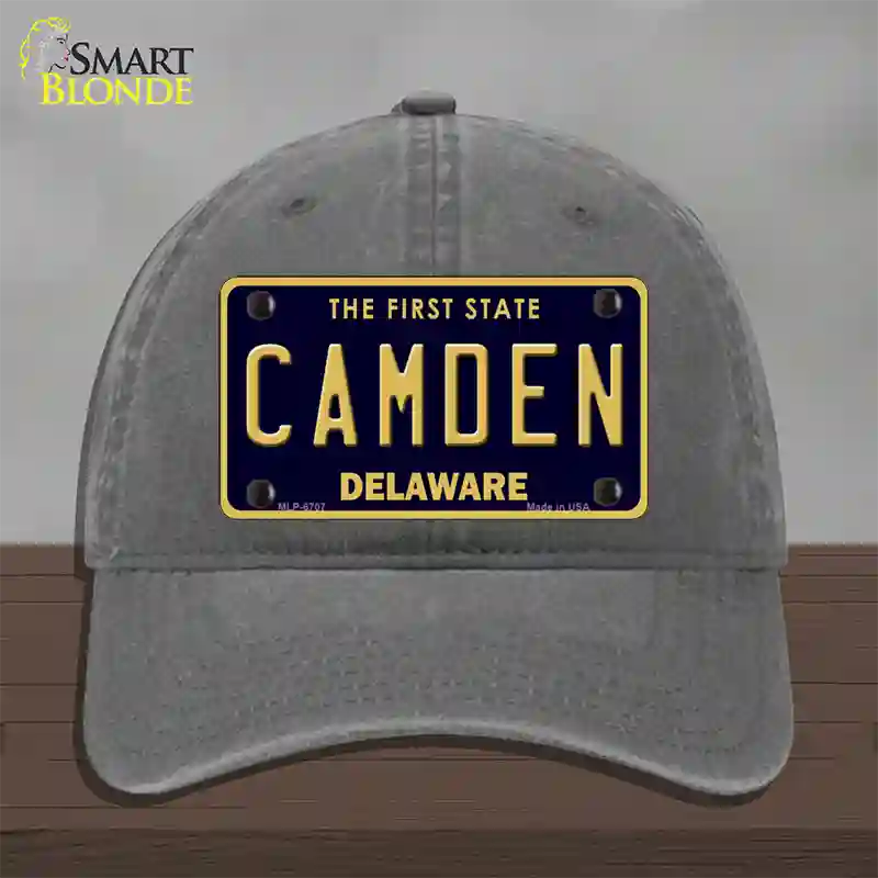 Camden Delaware Novelty License Plate Hat Unconstructed Cotton / Charcoal