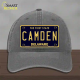 Camden Delaware Novelty License Plate Hat Unconstructed Cotton / Charcoal