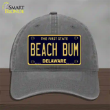 Beach Bum Delaware Novelty License Plate Hat Unconstructed Cotton / Charcoal