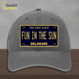 Fun In The Sun Delaware Novelty License Plate Hat Unconstructed Cotton / Charcoal