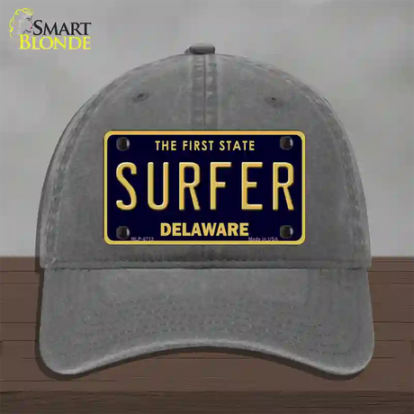 Surfer Delaware Novelty License Plate Hat Unconstructed Cotton / Charcoal