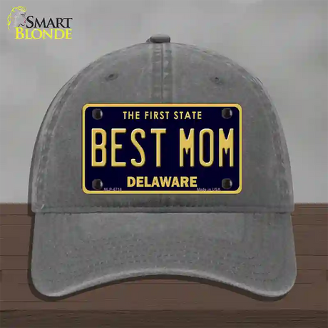 Best Mom Delaware Novelty License Plate Hat Unconstructed Cotton / Charcoal