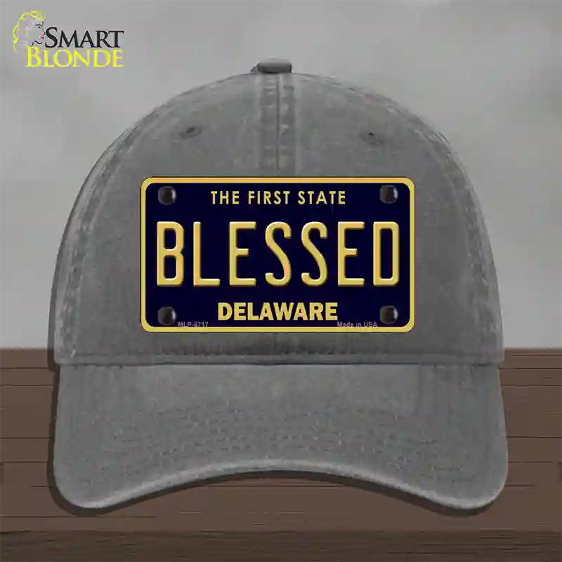 Blessed Delaware Novelty License Plate Hat Unconstructed Cotton / Charcoal