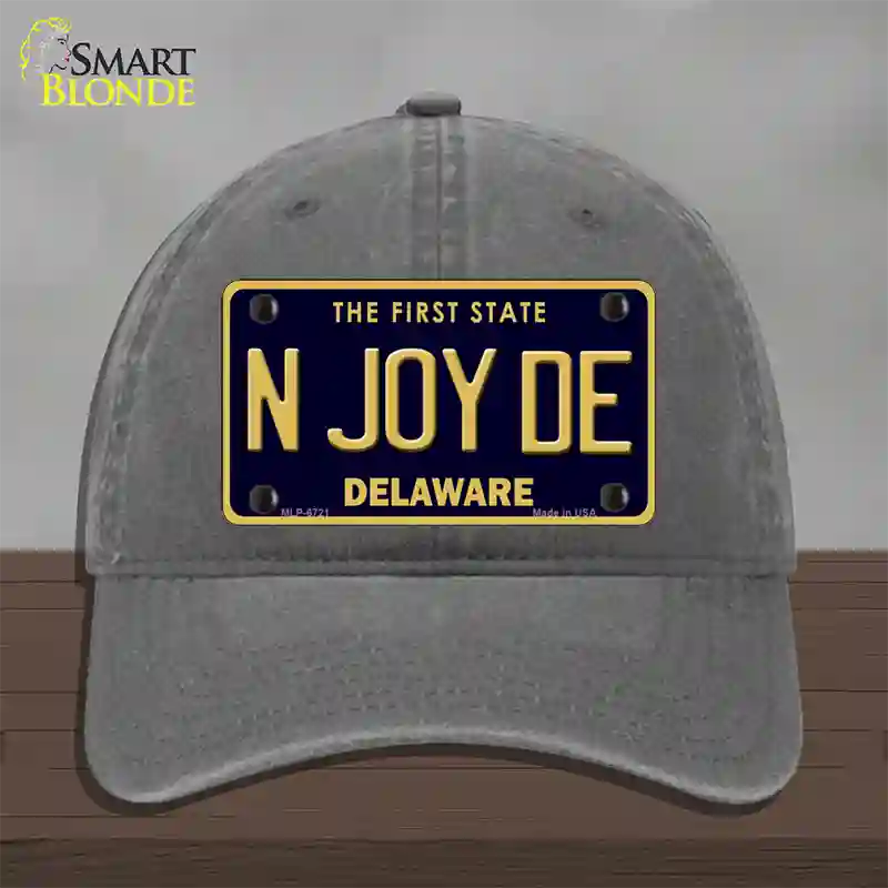 N Joy De Delaware Novelty License Plate Hat Unconstructed Cotton / Charcoal