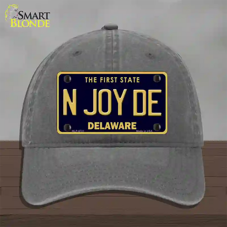 N Joy De Delaware Novelty License Plate Hat Unconstructed Cotton / Charcoal