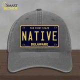 Native Delaware Novelty License Plate Hat Unconstructed Cotton / Charcoal