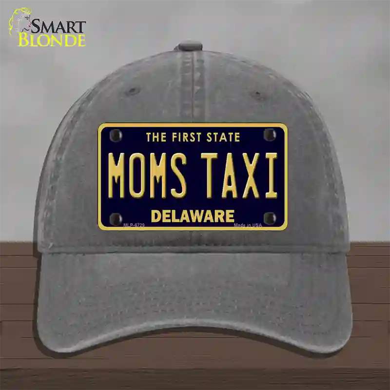 Moms Taxi Delaware Novelty License Plate Hat Unconstructed Cotton / Charcoal