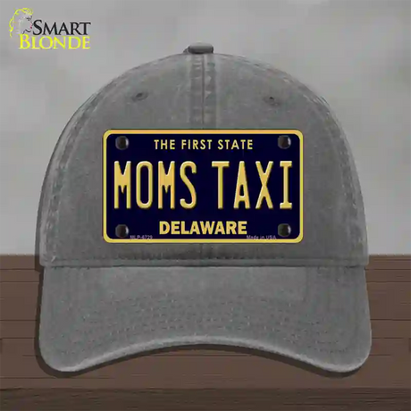 Moms Taxi Delaware Novelty License Plate Hat Unconstructed Cotton / Charcoal