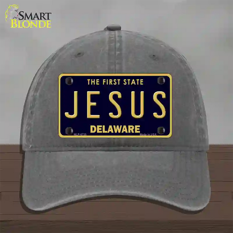 Jesus Delaware Novelty License Plate Hat Unconstructed Cotton / Charcoal