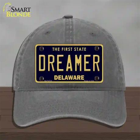 Dreamer Delaware Novelty License Plate Hat Unconstructed Cotton / Charcoal