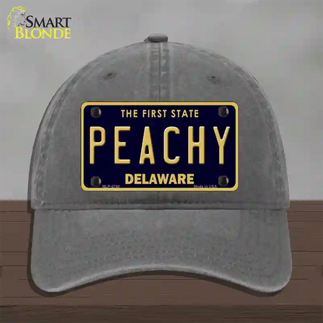 Peachy Delaware Novelty License Plate Hat Unconstructed Cotton / Charcoal