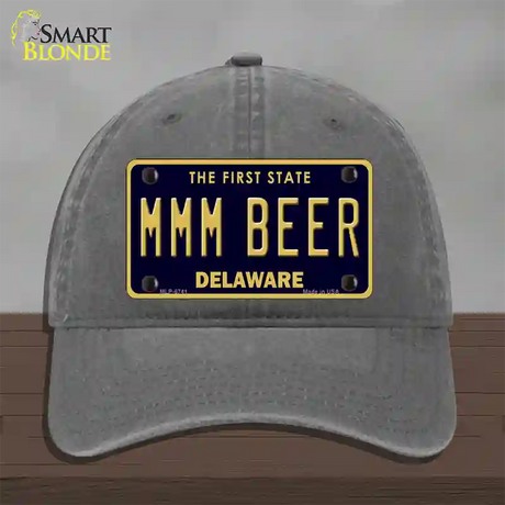 MMM Beer Delaware Novelty License Plate Hat Unconstructed Cotton / Charcoal