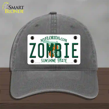 Zombie Florida Novelty License Plate Hat Unconstructed Cotton / Charcoal