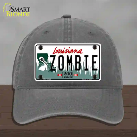 Zombie Louisiana Novelty License Plate Hat Unconstructed Cotton / Charcoal