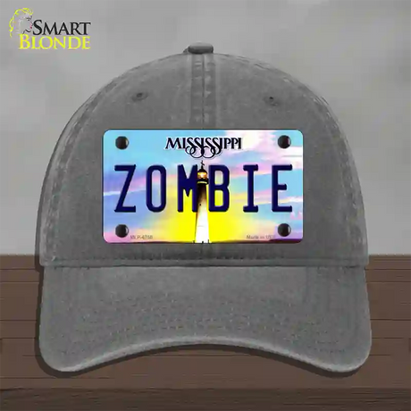 Zombie Mississippi Novelty License Plate Hat Unconstructed Cotton / Charcoal