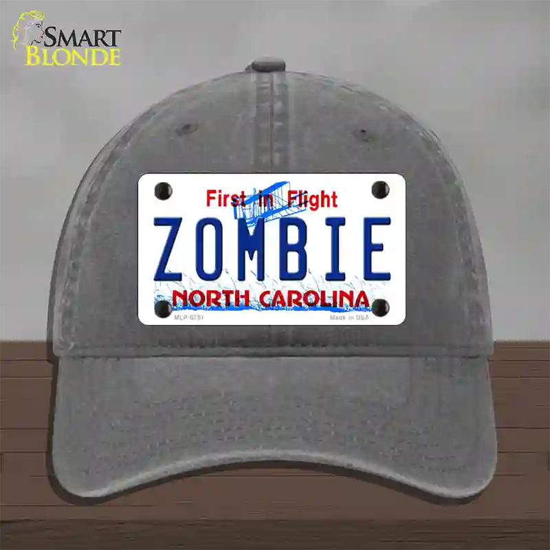 Zombie North Carolina Novelty License Plate Hat Unconstructed Cotton / Charcoal