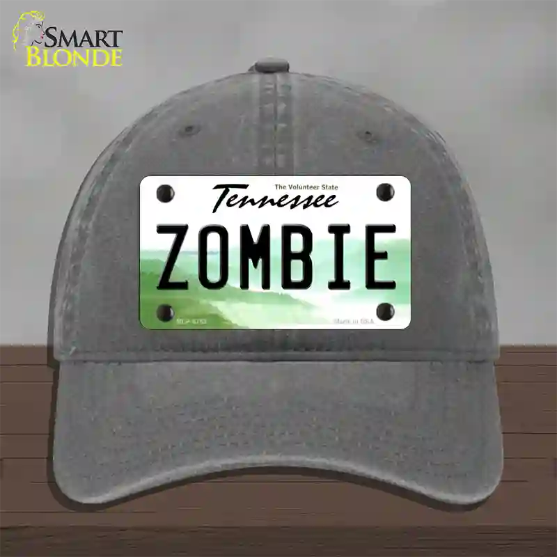 Zombie Tennessee Novelty License Plate Hat Unconstructed Cotton / Charcoal