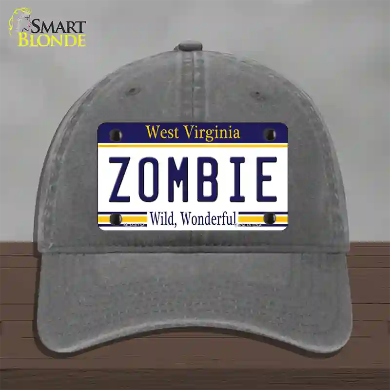 Zombie West Virginia Novelty License Plate Hat Unconstructed Cotton / Charcoal