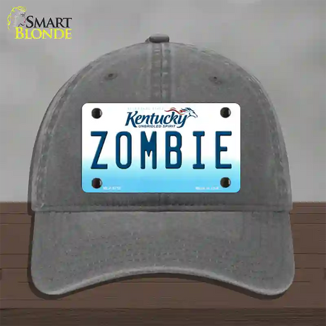 Zombie Kentucky Novelty License Plate Hat Unconstructed Cotton / Charcoal